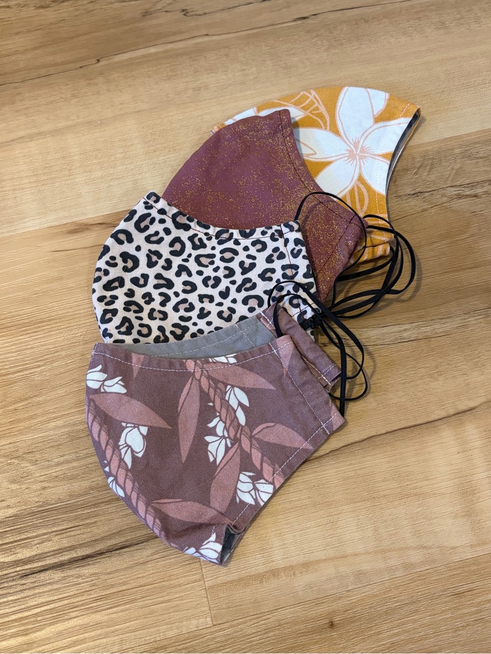 Cotton Hawaiian Floral, Leopard & Sparkle Face Masks